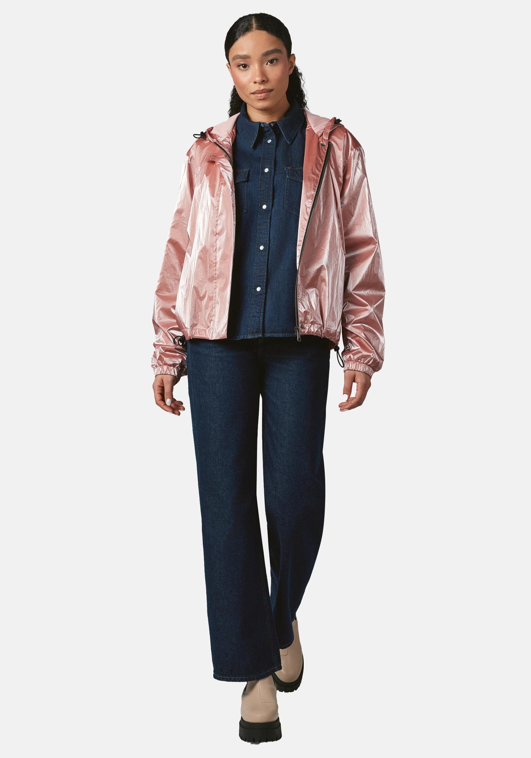 Ragwear Blouson Cezanna Shine Glänzende Damen Jacke mit reflektierendem Metallic-Material