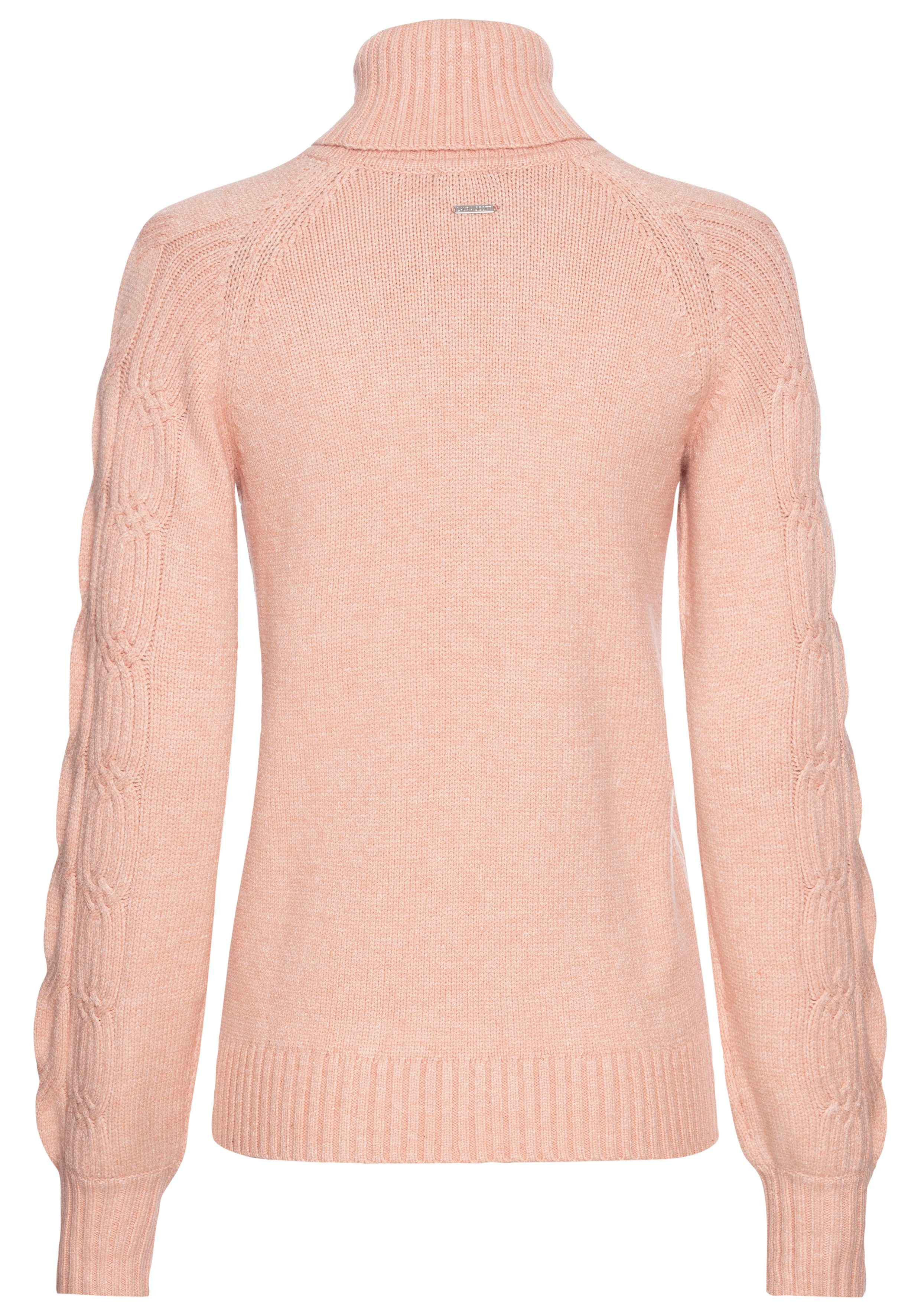 Laura Scott Ajourpullover mit Rollkragen aus softem Viskosestrick