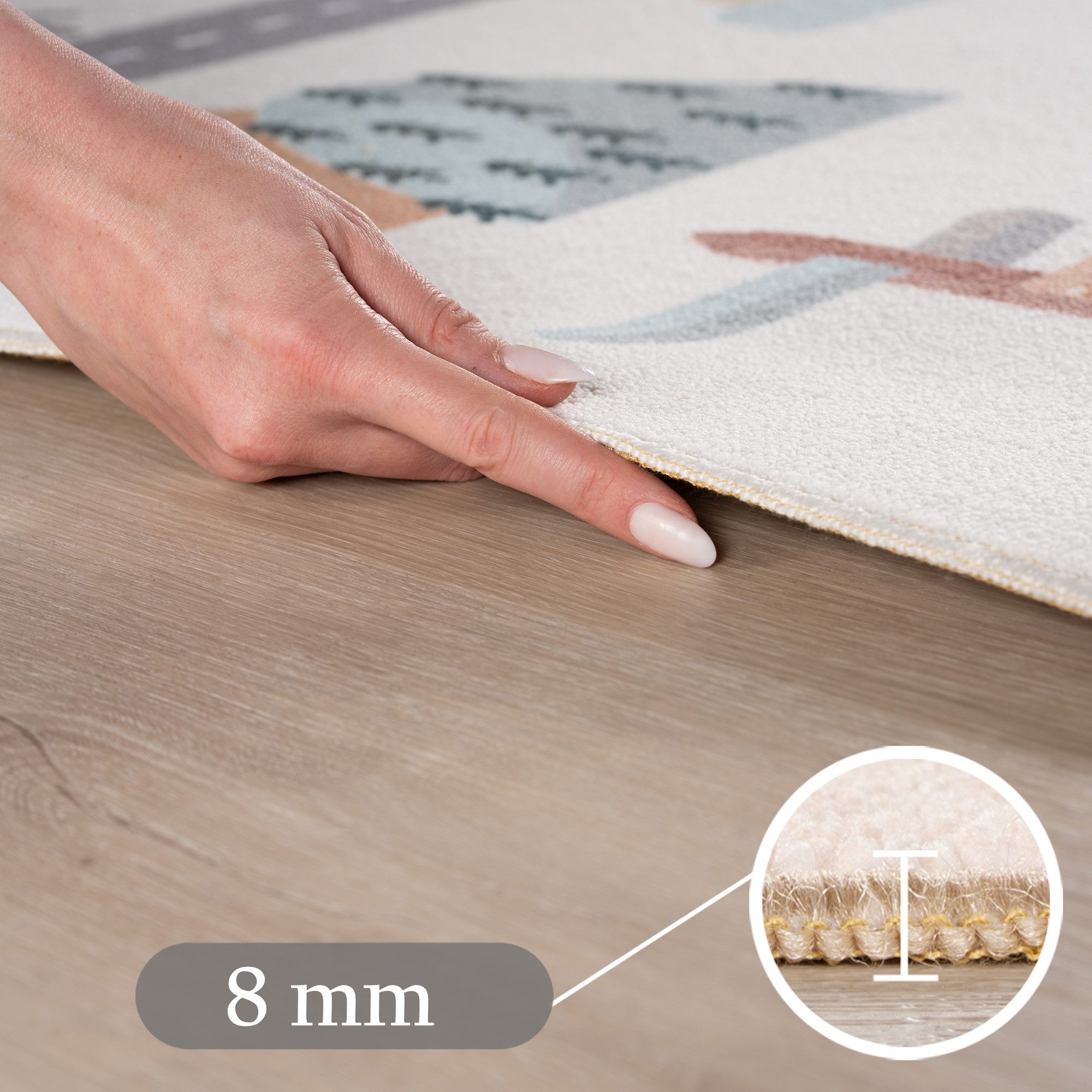 Carpettex Kinderteppich Straßen Spielteppich Kinder, Rechteckig, Höhe: 8 mm