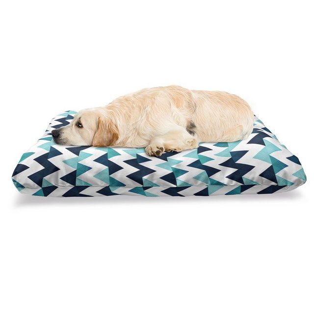 Abakuhaus Hundematratze “beissfestes Kissen für Hunde und Katzen mit abnehmbaren Bezug”, Blau und weiß Moderne Zig Zag