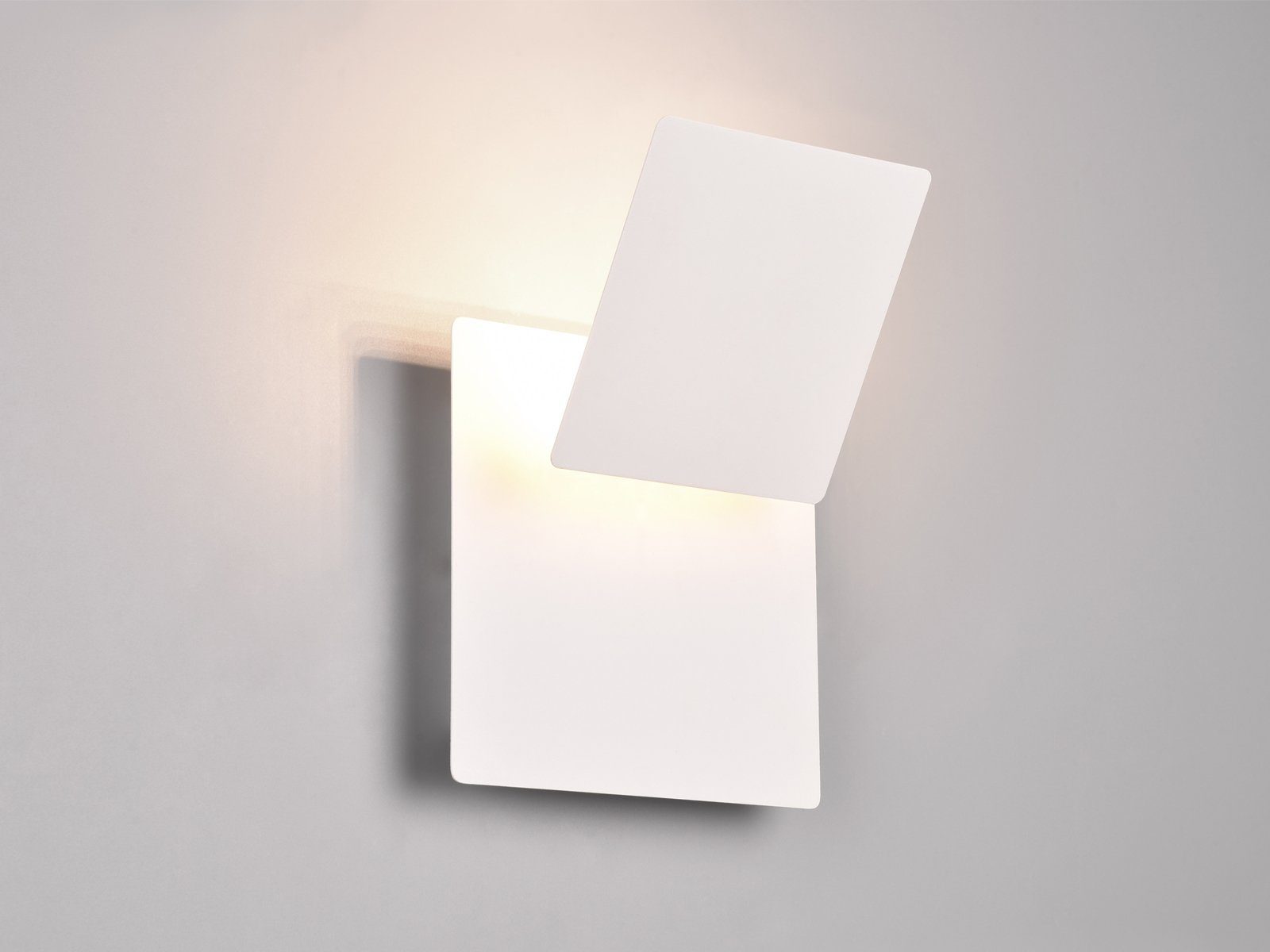 meineWunschleuchte LED Wandleuchte, LED 2er indirekte warmweiß, Wand-beleuchtung innen, integriert, fest Weiß ausgefallen-e SET Höhe 18cm