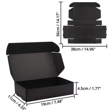 Kurtzy Geschenkbox Schwarze Geschenkboxen (20 Stück) - Rechteckige Kraftpapierboxen, Black Gift Boxes (20 pcs) - Rectangular Kraft Paper Boxes