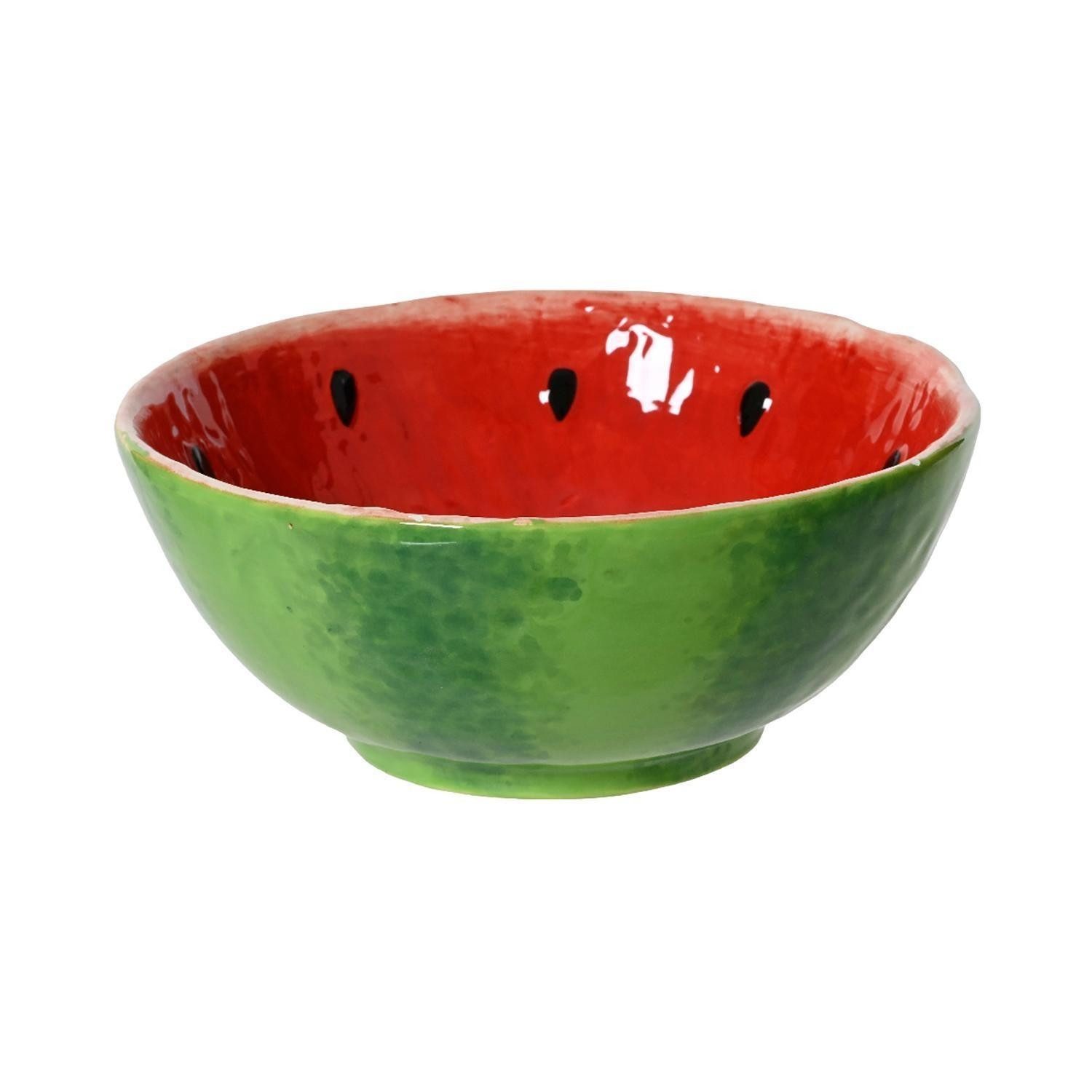 Kaemingk Müslischale CITRI, Ø 15 cm, Rot, Grün, Dolomit, (1-tlg), Dolomit, Melonenform