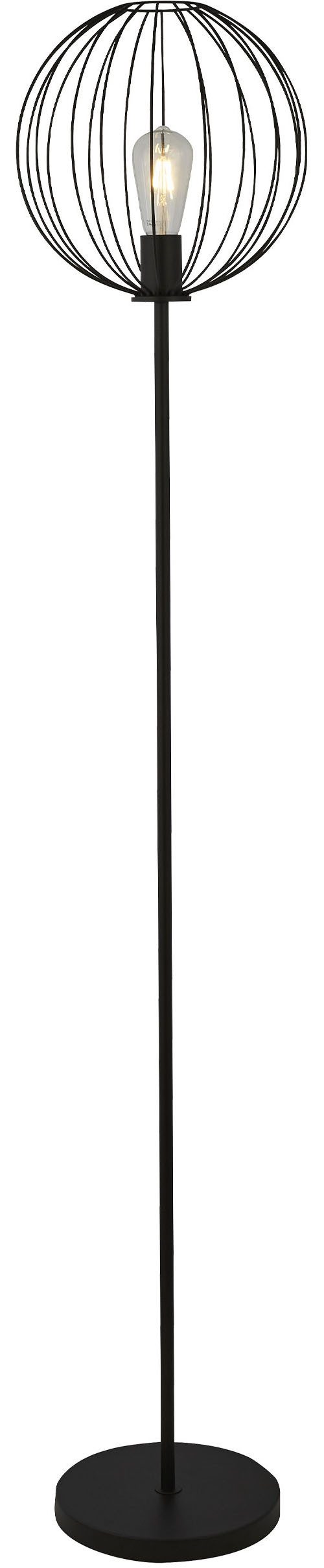 Searchlight Stehlampe Rondo Standlampe - Schwarzer Drahtrahmen, ohne Leuchtmittel