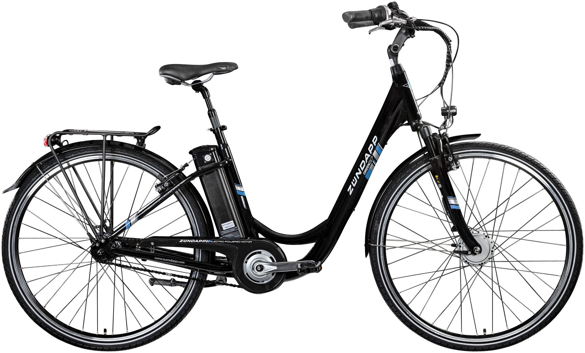 Zündapp E-Bike Cityrad Green 3.7, 7 Gang, Nabenschaltung, Frontmotor, 374 Wh, Pedelec, Elektrofahrrad für Damen u. Herren