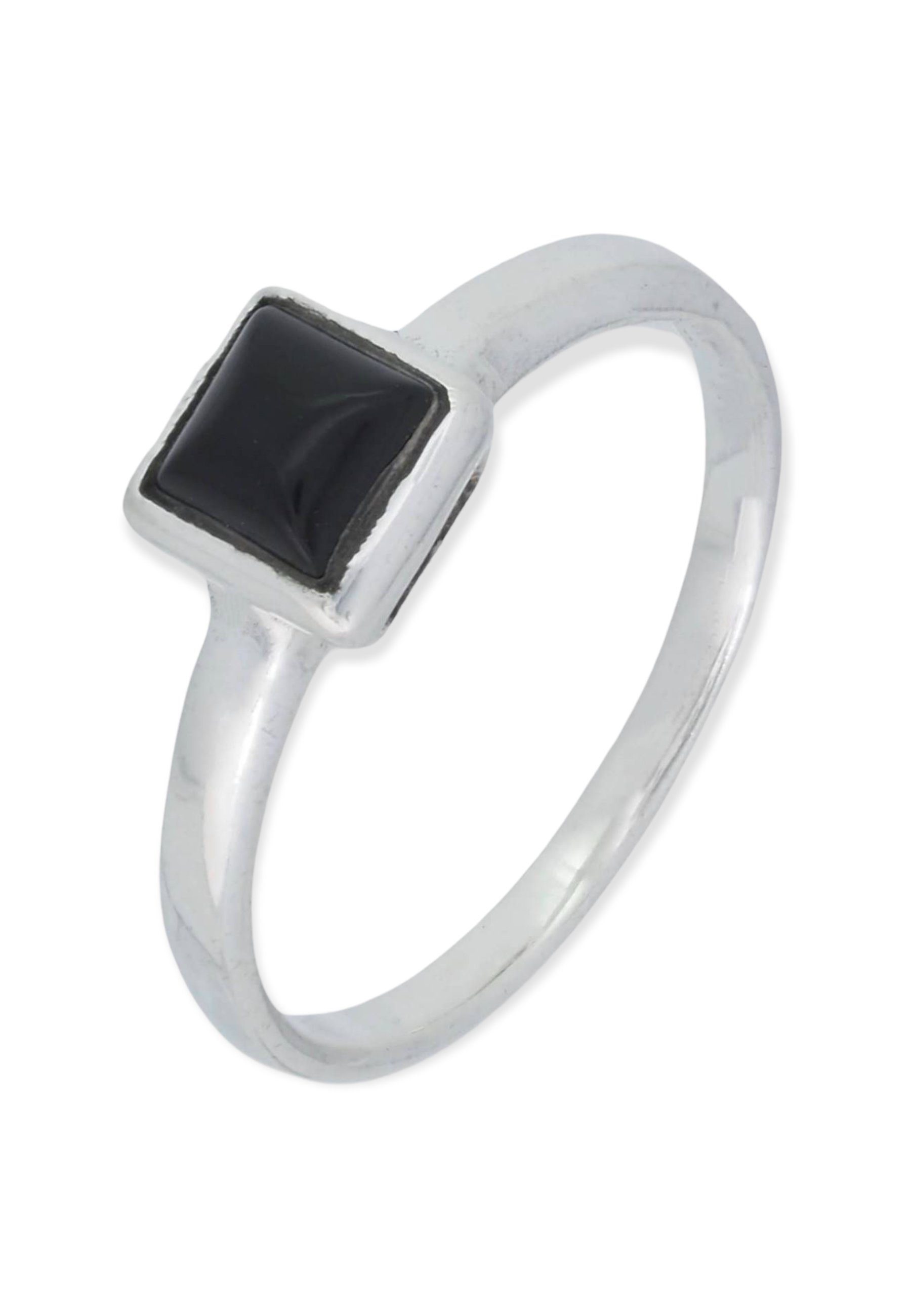 mantraroma 925er Silberring mit Silber Onyx