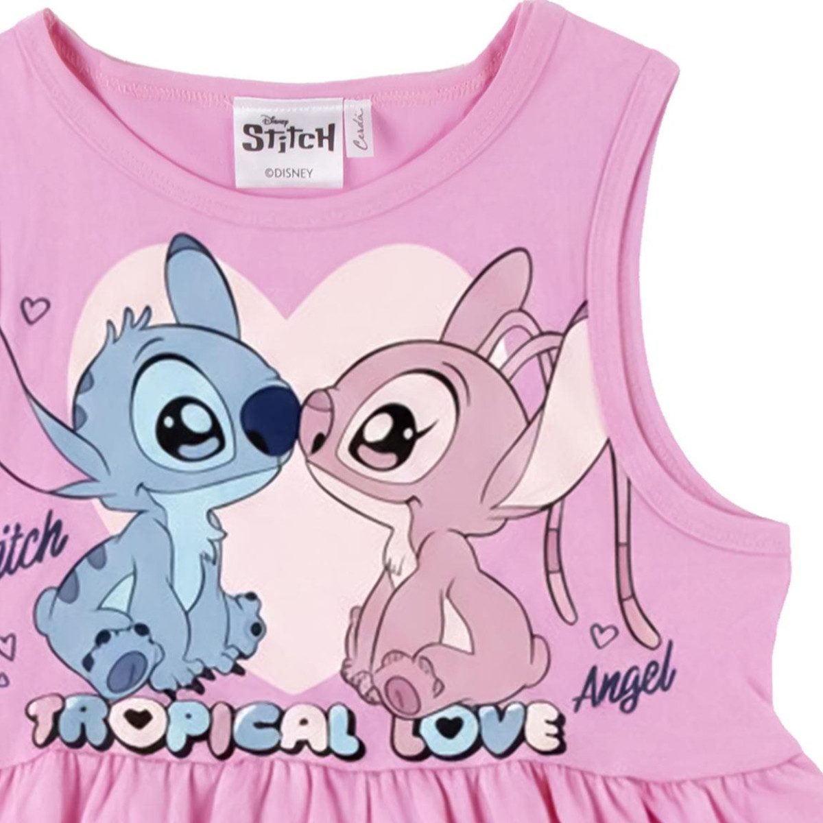 Disney Jerseykleid Lilo und Stitch Mädchen Kleid Single Jersey 100% Baumwolle