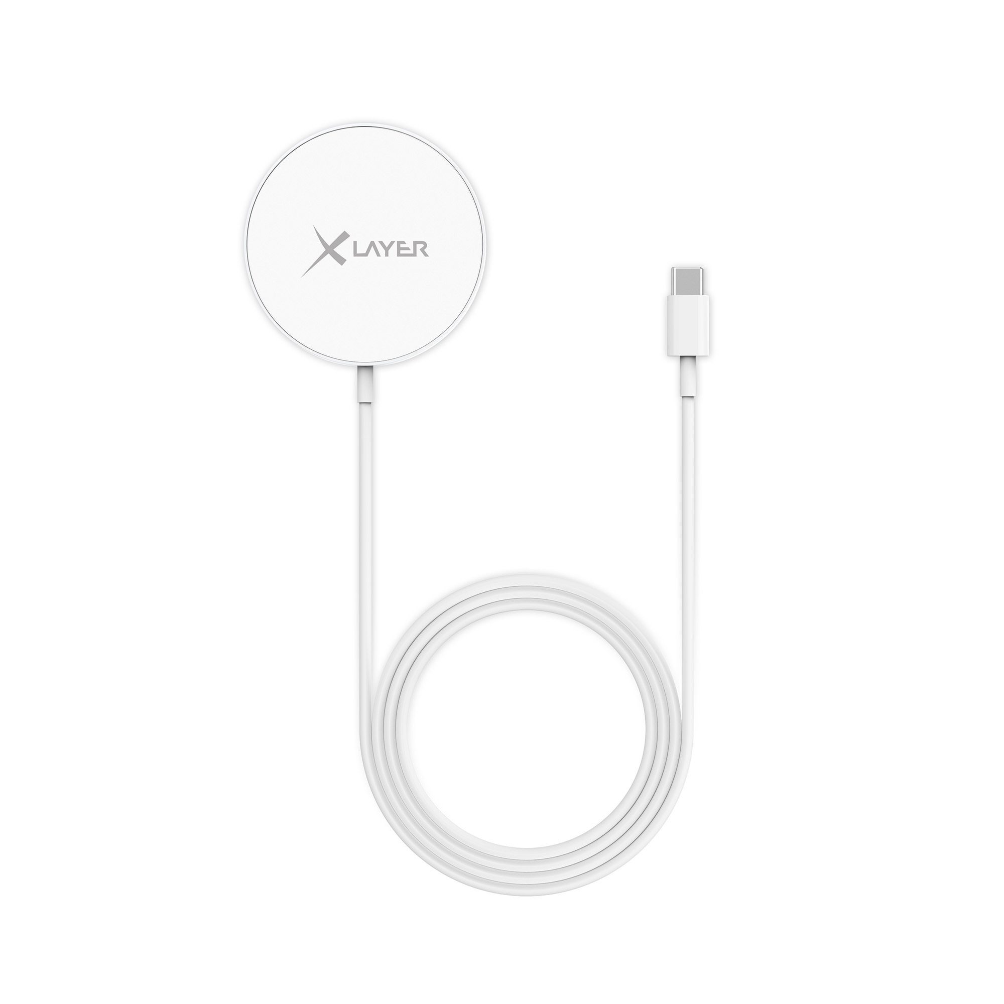 XLAYER Ladegerät MagFix Pro Magsafe Wireless Charging Pad kompatibel 15W Weiß Wireless Charger