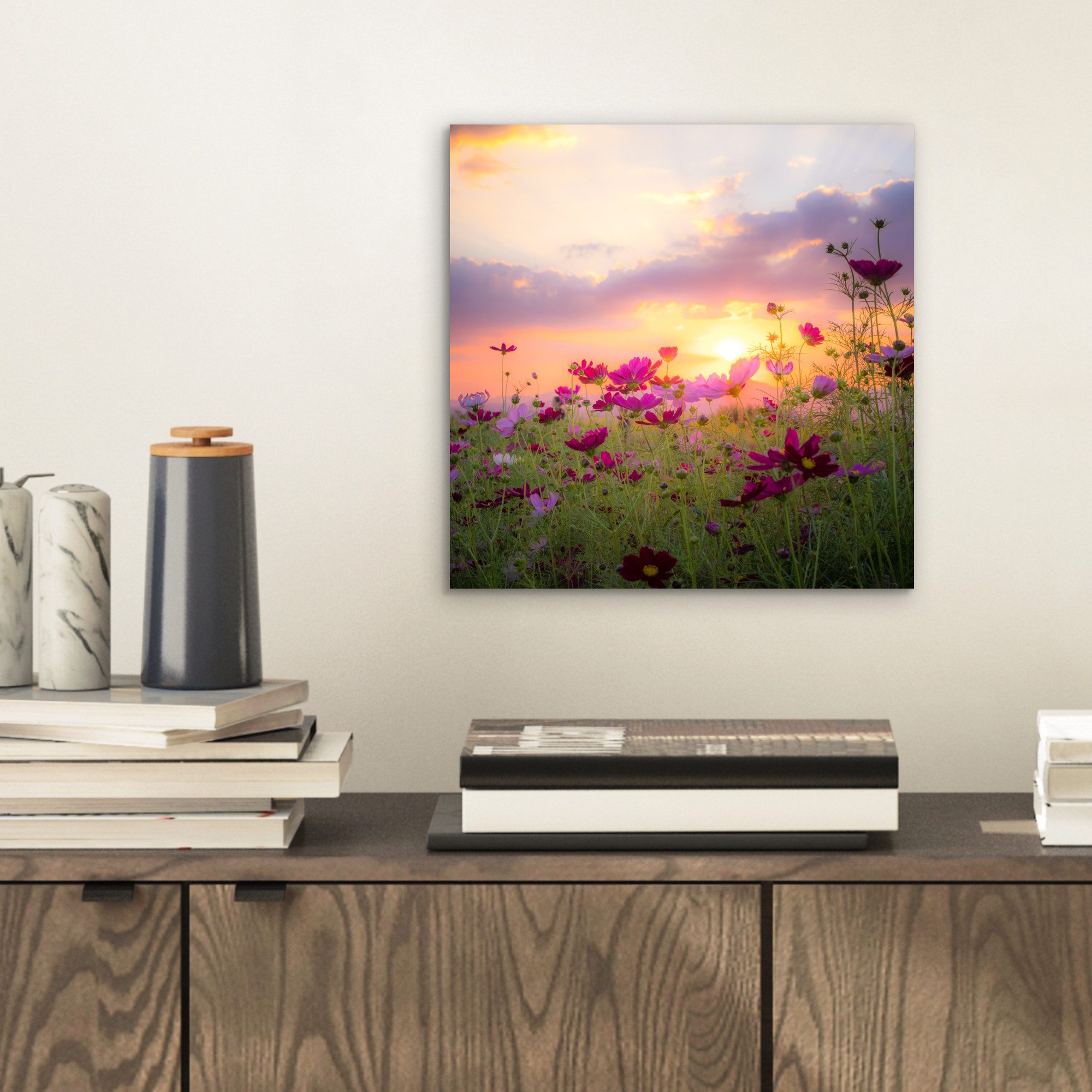 MuchoWow Metallbild Blumen - Rosa - günstig online kaufen