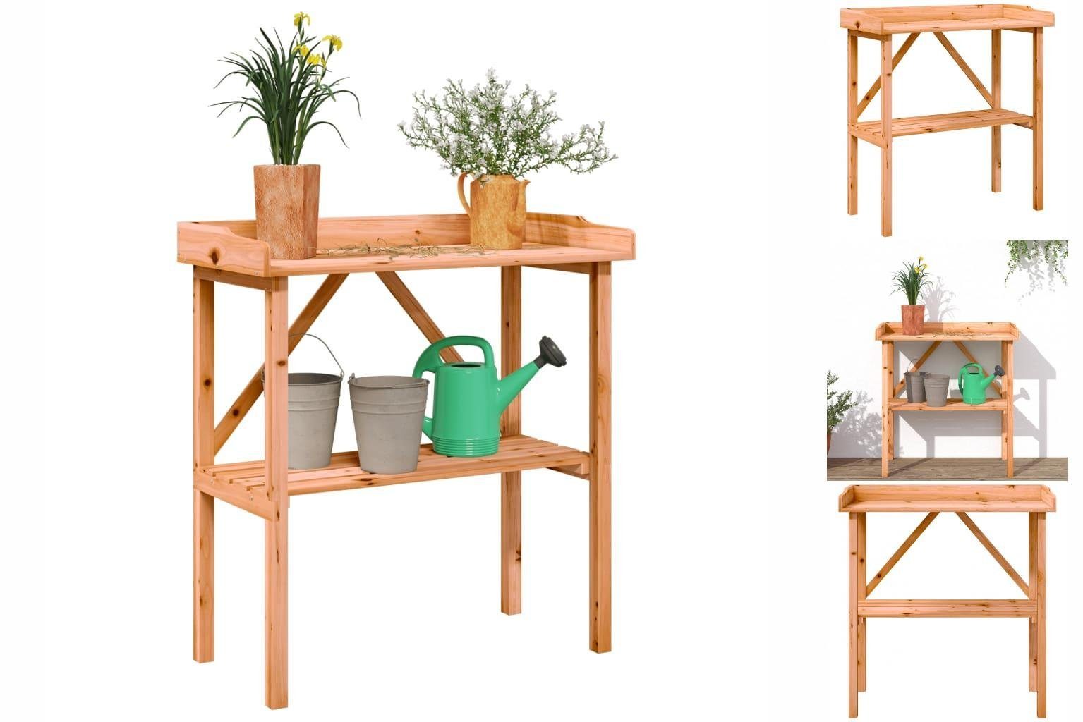 vidaXL Gewächshaus Pflanztisch mit Ablage Braun 78x38x82,5 cm Massivholz Tanne braun | Rabatt: 24%