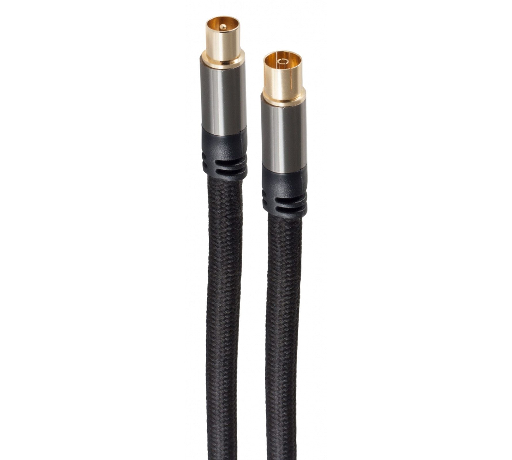 Sky Vision PREMIUM LINE, Antennen TV-Kabel, IEC-Stecker, IEC-Buchse (150 cm), vergoldete Stecker, Textil-Mantel, Koaxial, 4-fach Geschirmt, 120 dB