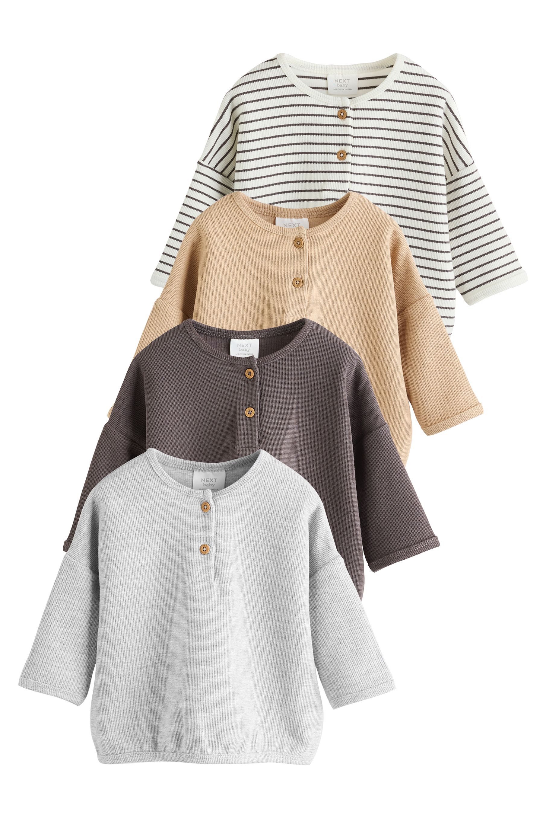 Next Langarmshirt Langarmshirts für Babys, 4er-Pack (4-tlg)