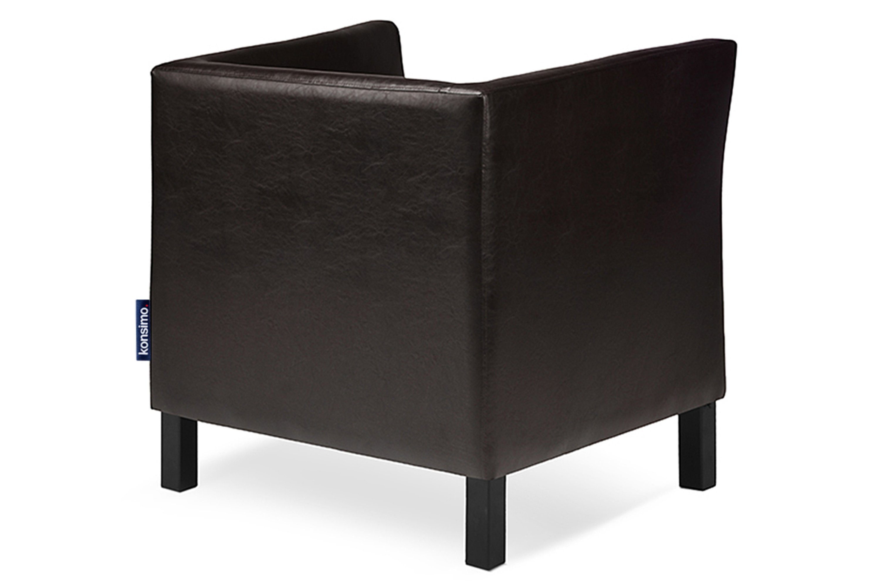 und Konsimo | dunkelbraun Sessel, Rückenlehne, ESPECTO Sessel | Kunstleder hohe dunkelbraun weiche hohe Massivholzbeine, Sitzfläche Dunkelbraun