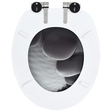 vidaXL WC-Sitz Toilettensitze 2 Stk. mit Soft-Close-Deckel MDF Stein-Design (2-St)