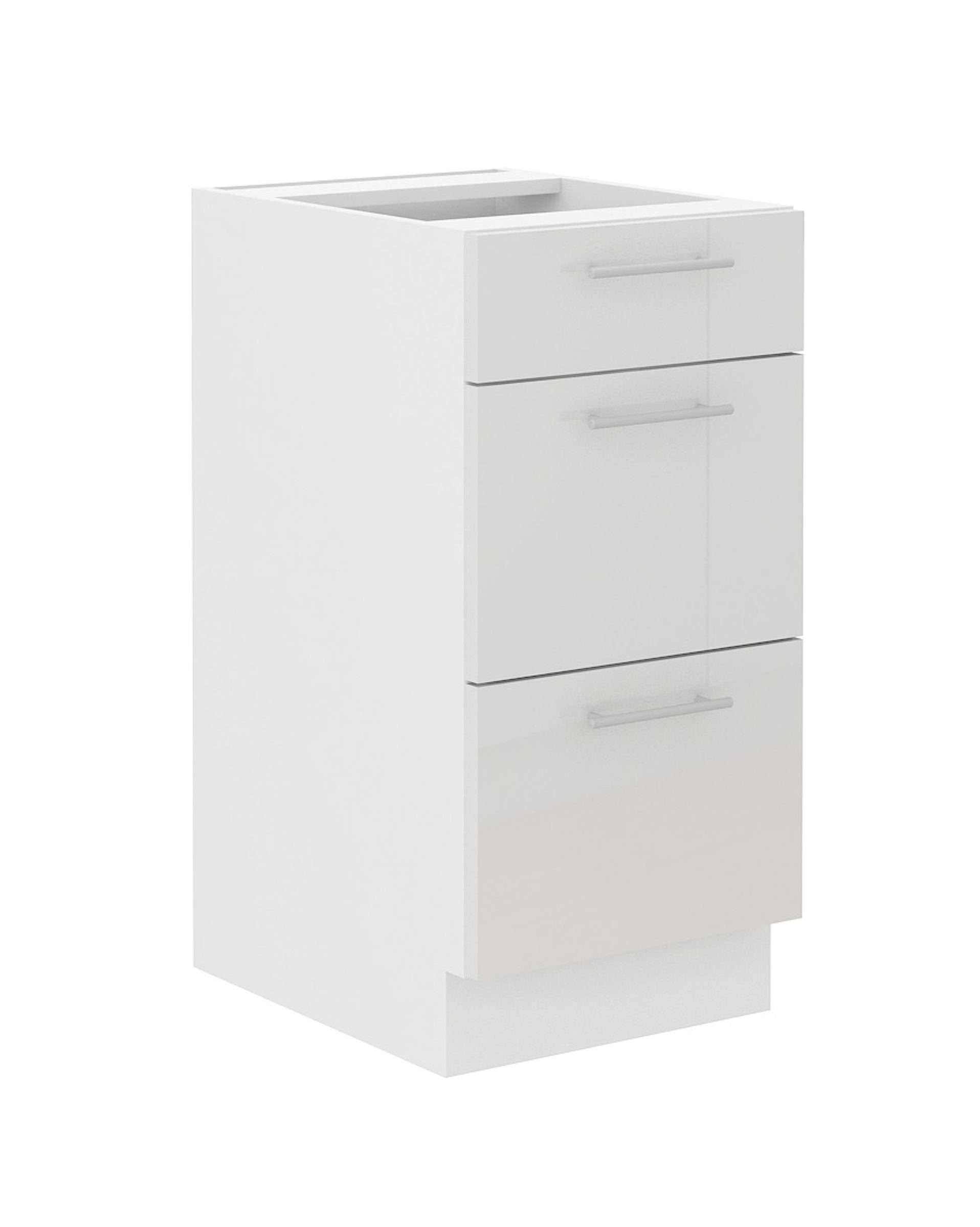 Küchen-Preisbombe Auszugsunterschrank 40 Küche Lara Weiß Hochglanz + Weiß K günstig online kaufen