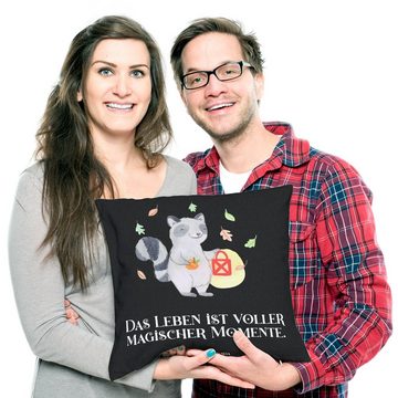 Mr. & Mrs. Panda Dekokissen Waschbär Laterne - Kreidetafel - Geschenk, Motivkissen, Kissenhülle, Einzigartige Motive