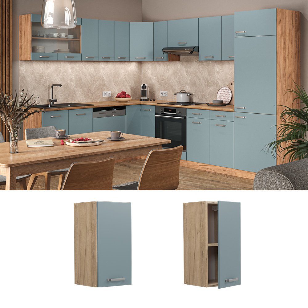 Vicco Hängeschrank R-Line, Blau-Grau/Goldkraft Eiche, 30 günstig online kaufen