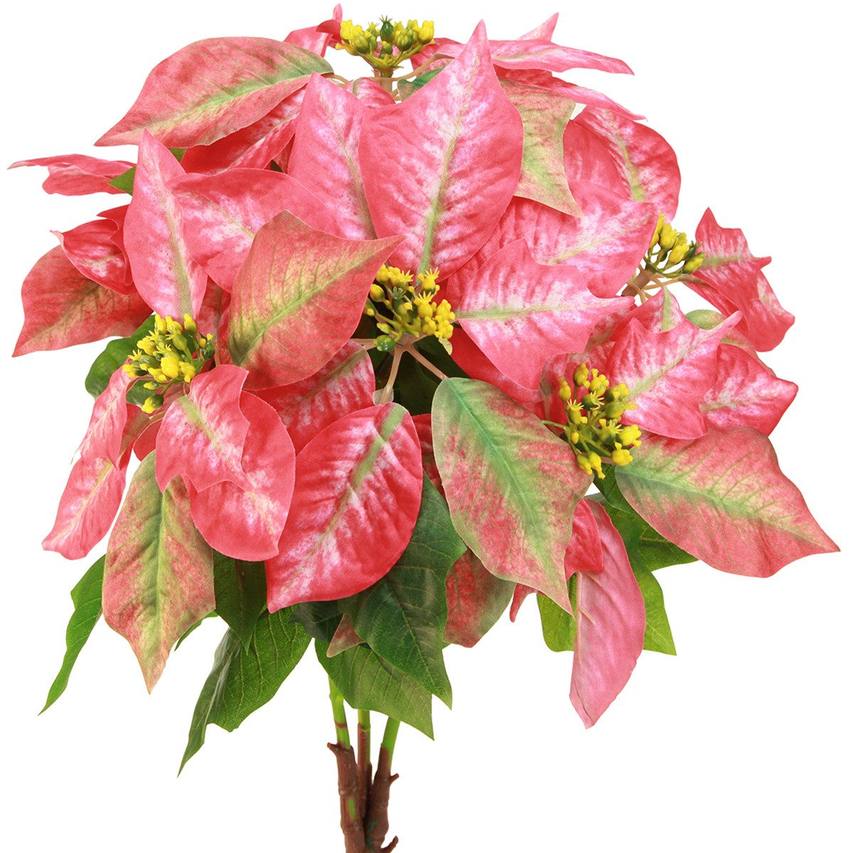 Winterliche Kunstpflanze Weihnachtsstern Rot Rosa Kunstblume 53cm Deko Winter
