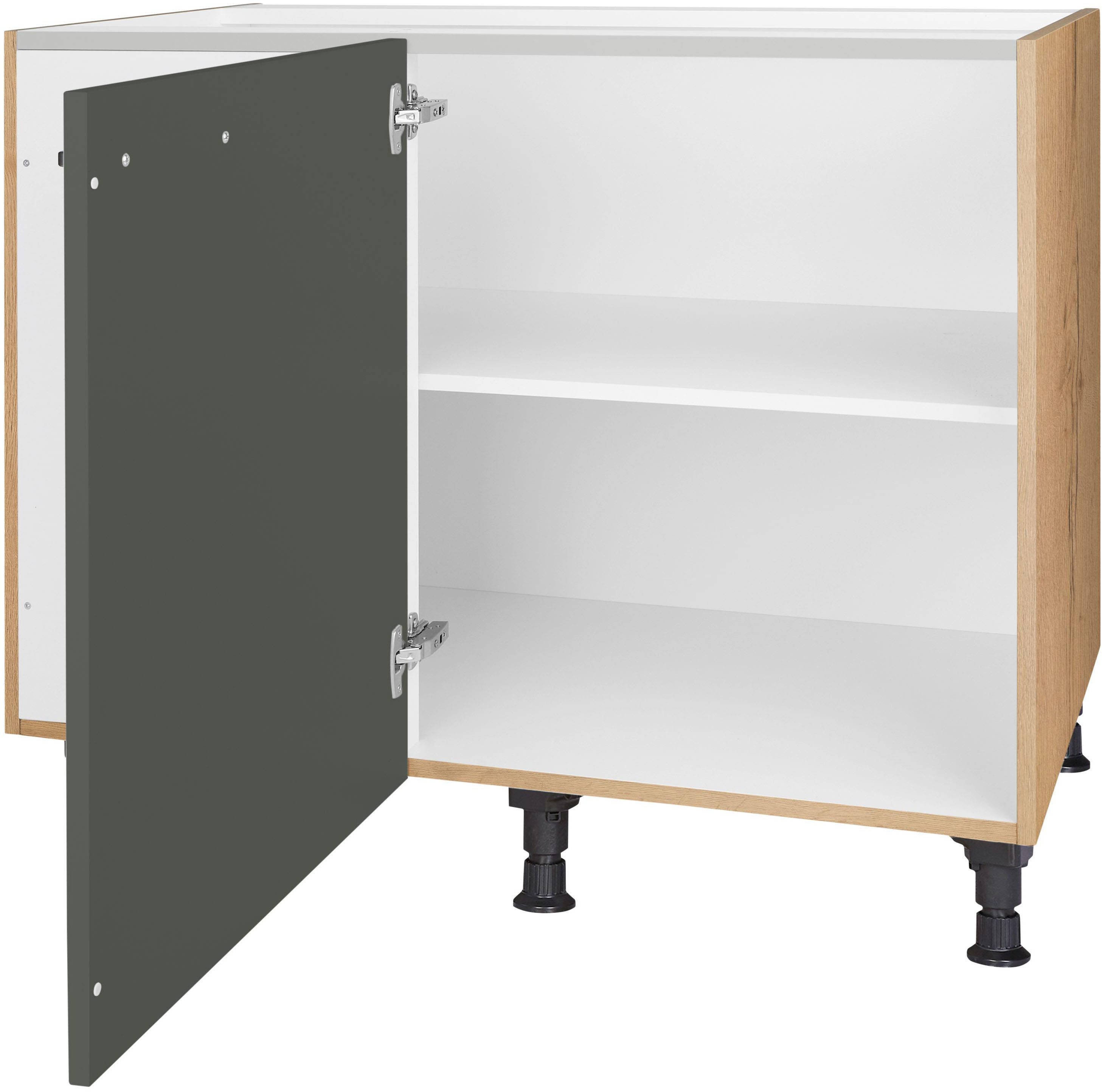 nobilia® Eckunterschrank "Easytouch", vormontiert mit höhenverstellbaren Sockelfüßen, Breite 100 cm