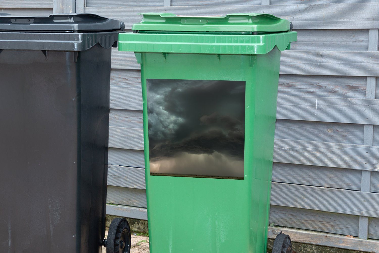 MuchoWow Sticker, amerikanischen Wolken St), im Wandsticker Colorado Bundesstaat Abfalbehälter Mülltonne, (1 Mülleimer-aufkleber, Container, Dunkle