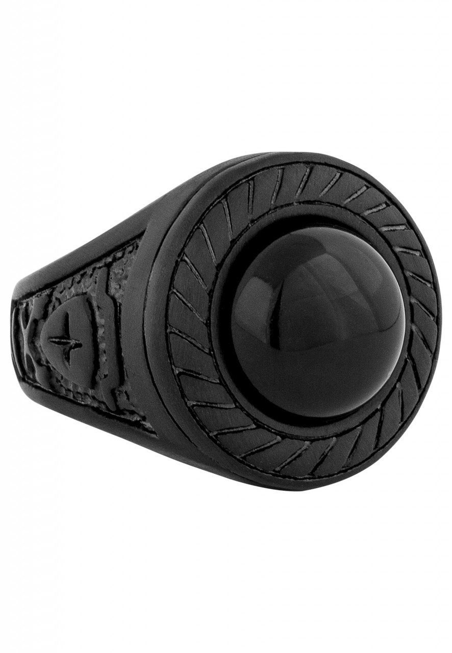 Siegelring Mortis Ring Mattschwarz EU 62 - UK T - US 10