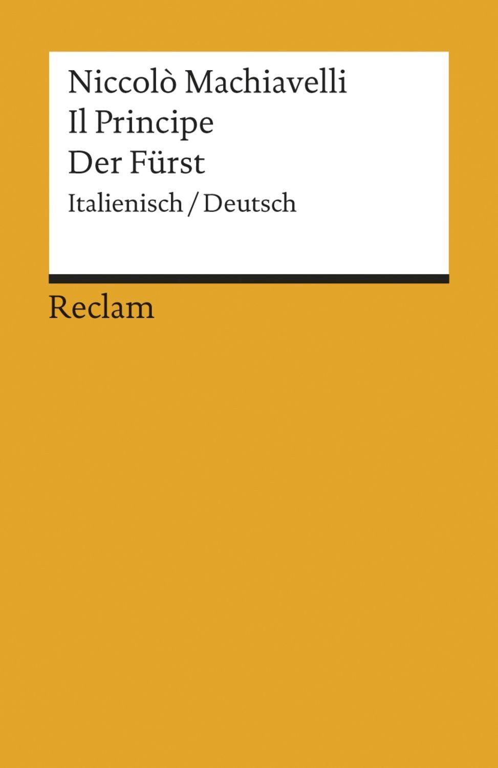 Der Fürst / Il Principe / Niccolò Machiavelli