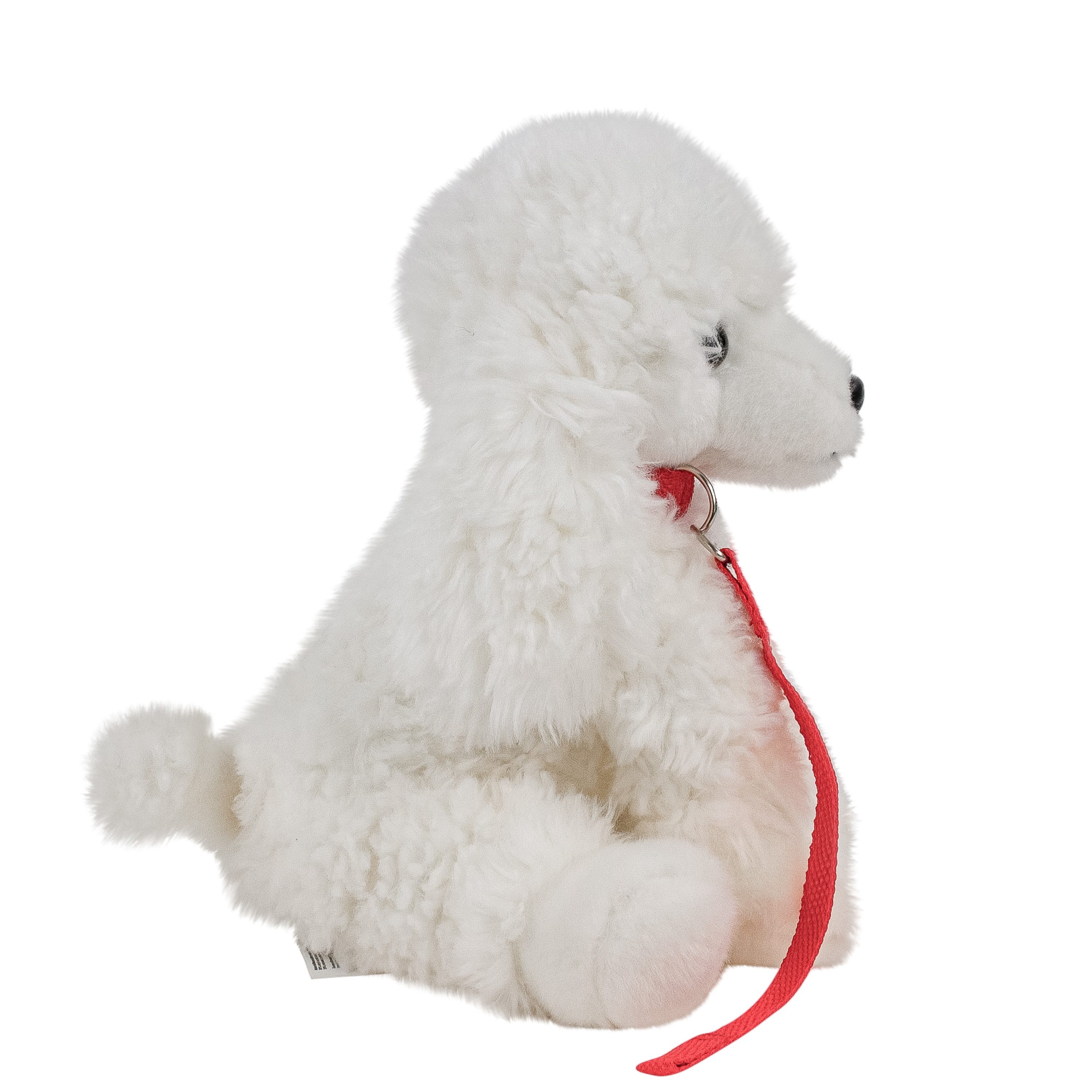 Teddys Rothenburg Kuscheltier Pudel mit Leine sitzend weiß 28 cm Plüschhund