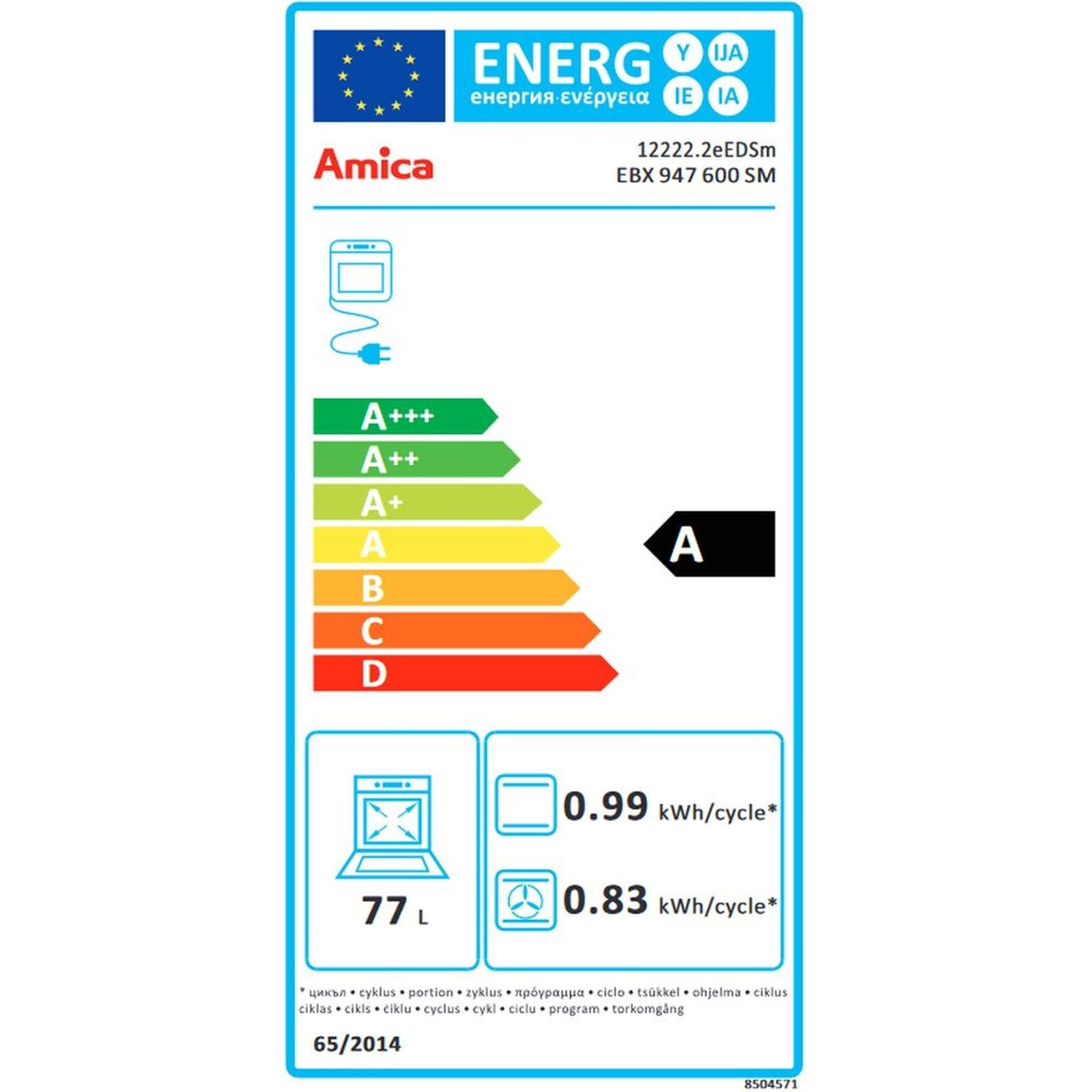 Amica Backofen Amica - EBX 947 600 SM - Einbau-Backofen - Matt Schwarz