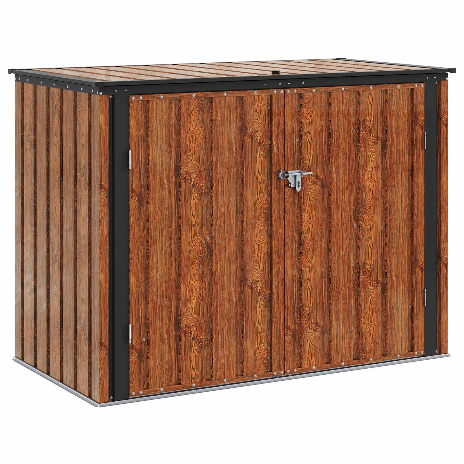 vidaXL Gartenhaus Gartenlagerbox Braun 151,5 x 82 x 110,5 cm Stahl