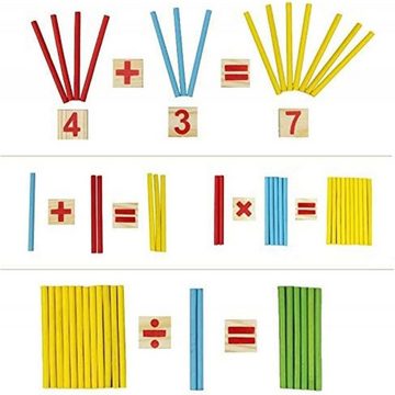 Gontence Lernspielzeug Montessori mathematisches Spielzeug Holz, Rechenstäbchen