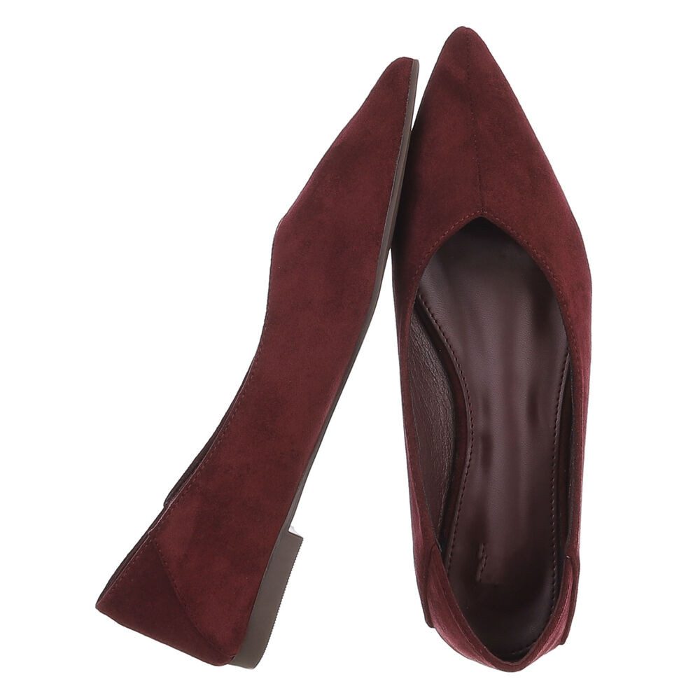Ital-Design Damen Slipper spitz elegant ohne Verschluss Pumps (92078673) Blockabsatz Klassische Ballerinas in Weinrot