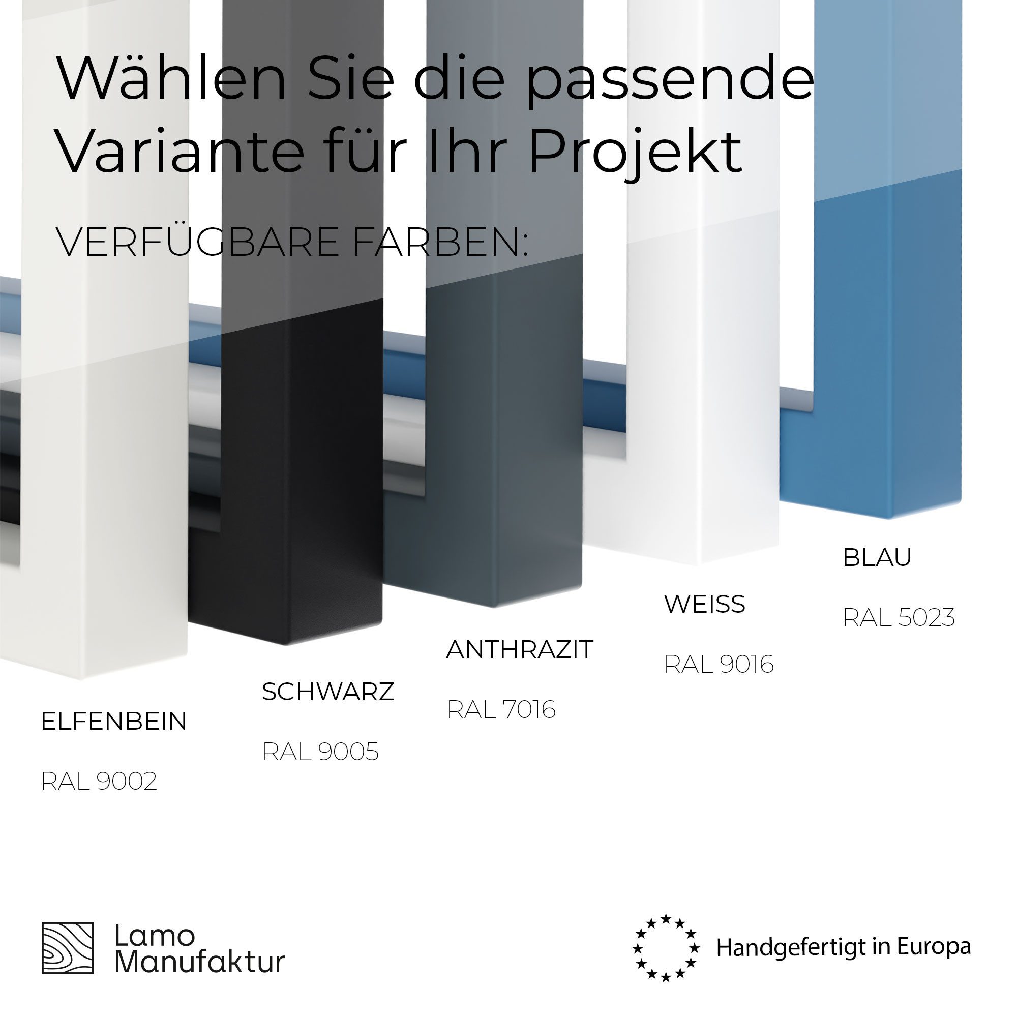 LAMO Manufaktur Wandregalhalter Regalhalterung für Waschtischplatte Metall Schwarz 30x80 cm