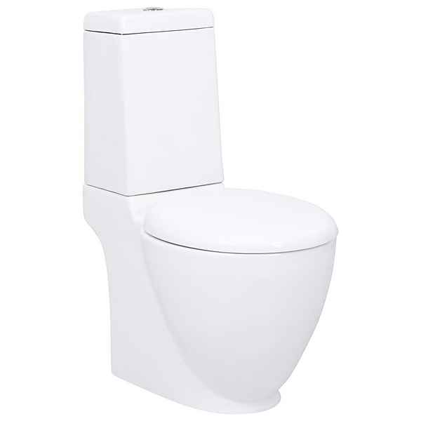 vidaXL Tiefspül-WC »Keramik-Toilette Waagerechter Abgang Weiß«