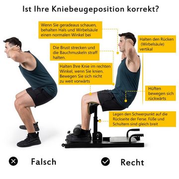 COSTWAY Multitrainer Kniebeugentrainer, höhenverstellbar, mit Rädern