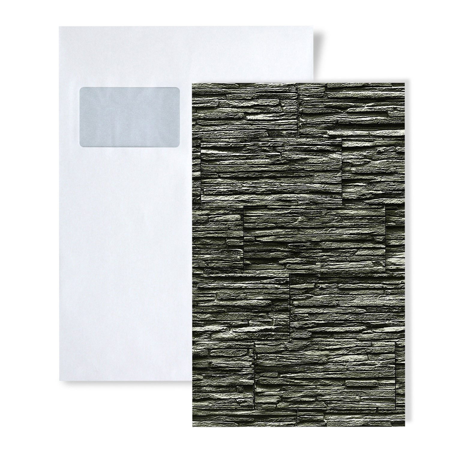 Edem Küchentapete 1 MUSTERSTÜCK S-1003-34 DIN A4 MUSTER der Steinoptik Tapete, glänzend, naturalistisch, Stein-Optik, (1 Musterblatt, ca. A5-A4), schwarz, anthrazit, grau