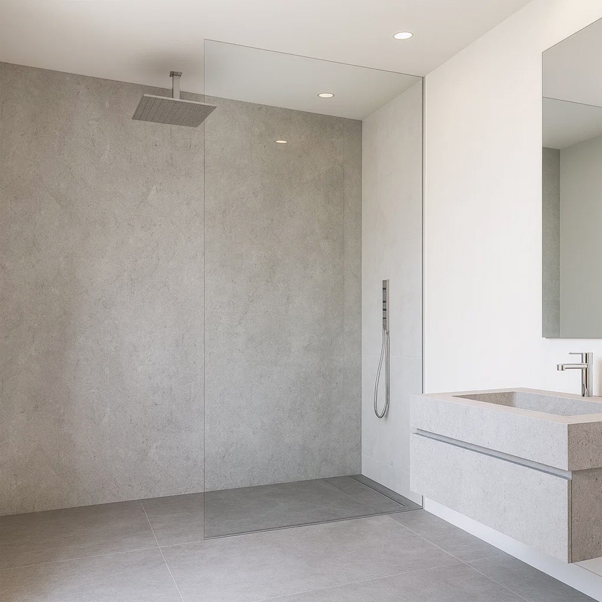 neu.haus Duschrückwand, (Set, 4-tlg), Wandpaneel »Bladel« 120 x 60 cm Concrete Grey