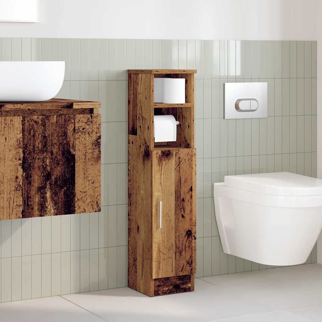 vidaXL Badezimmer-Set Badezimmerschrank mit Rollenhalter Altholz-Optik günstig online kaufen