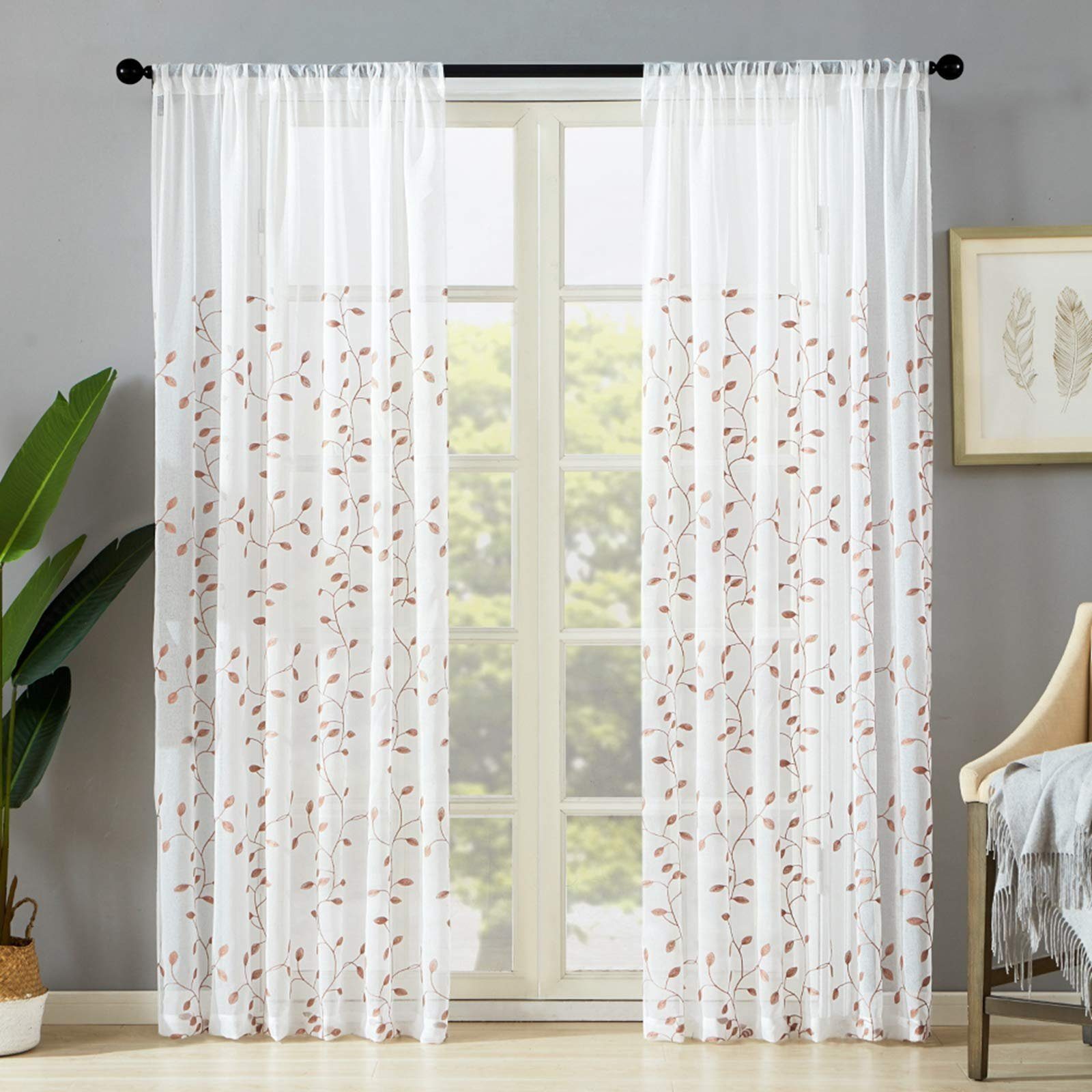 BYSURE Vorhang, Stangendurchzug (2 St), halbtransparent, günstig online kaufen