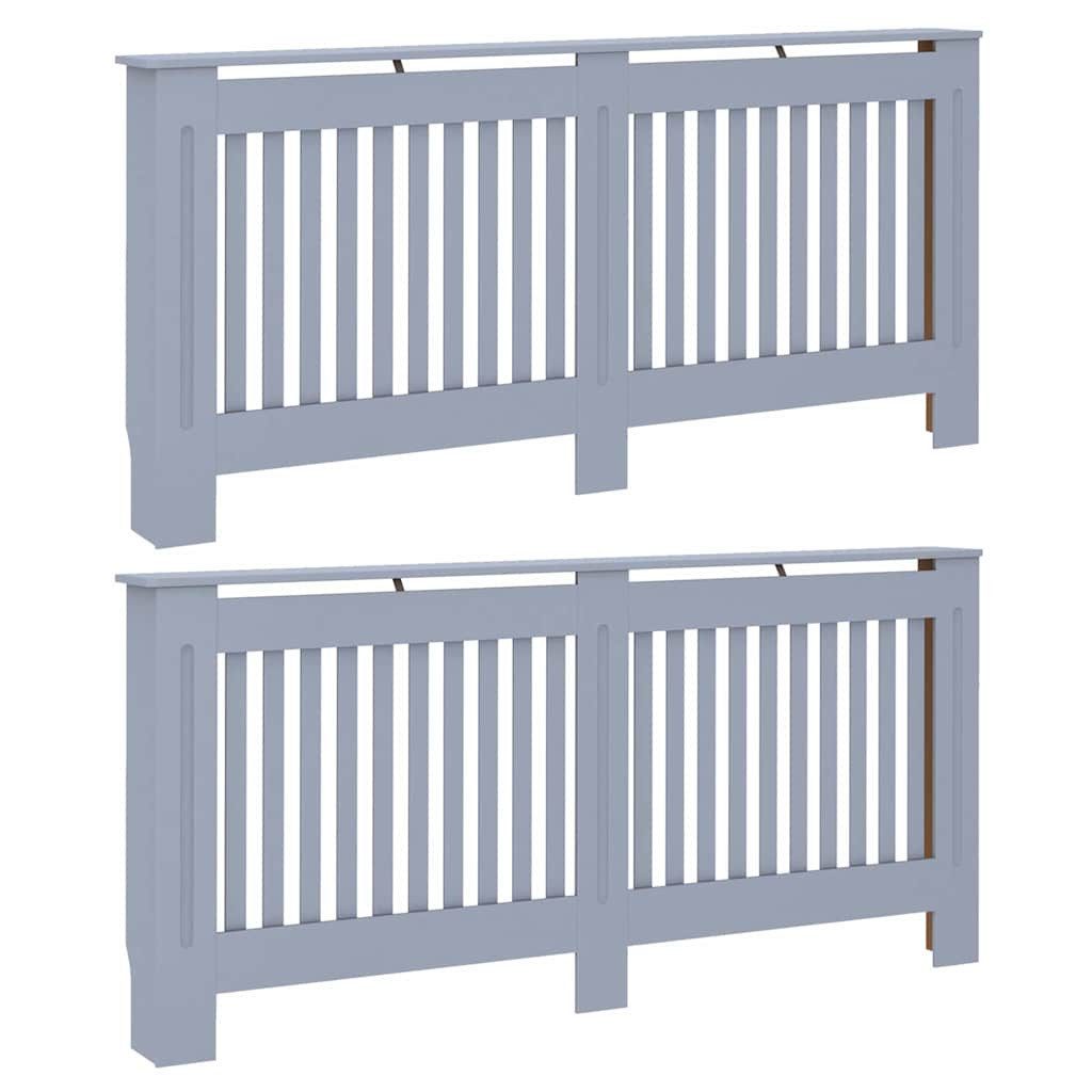 vidaXL Heizungsverkleidung 172 x 19 x 81,5 cm Heizkörperabdeckung 2er Set Grau 172x19x815 cm Span