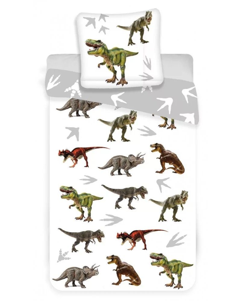 Kinderbettwäsche Kinder Dino Bettwäsche Set Bettbezug Dinosaurier 140×200cm, Lau-Fashion