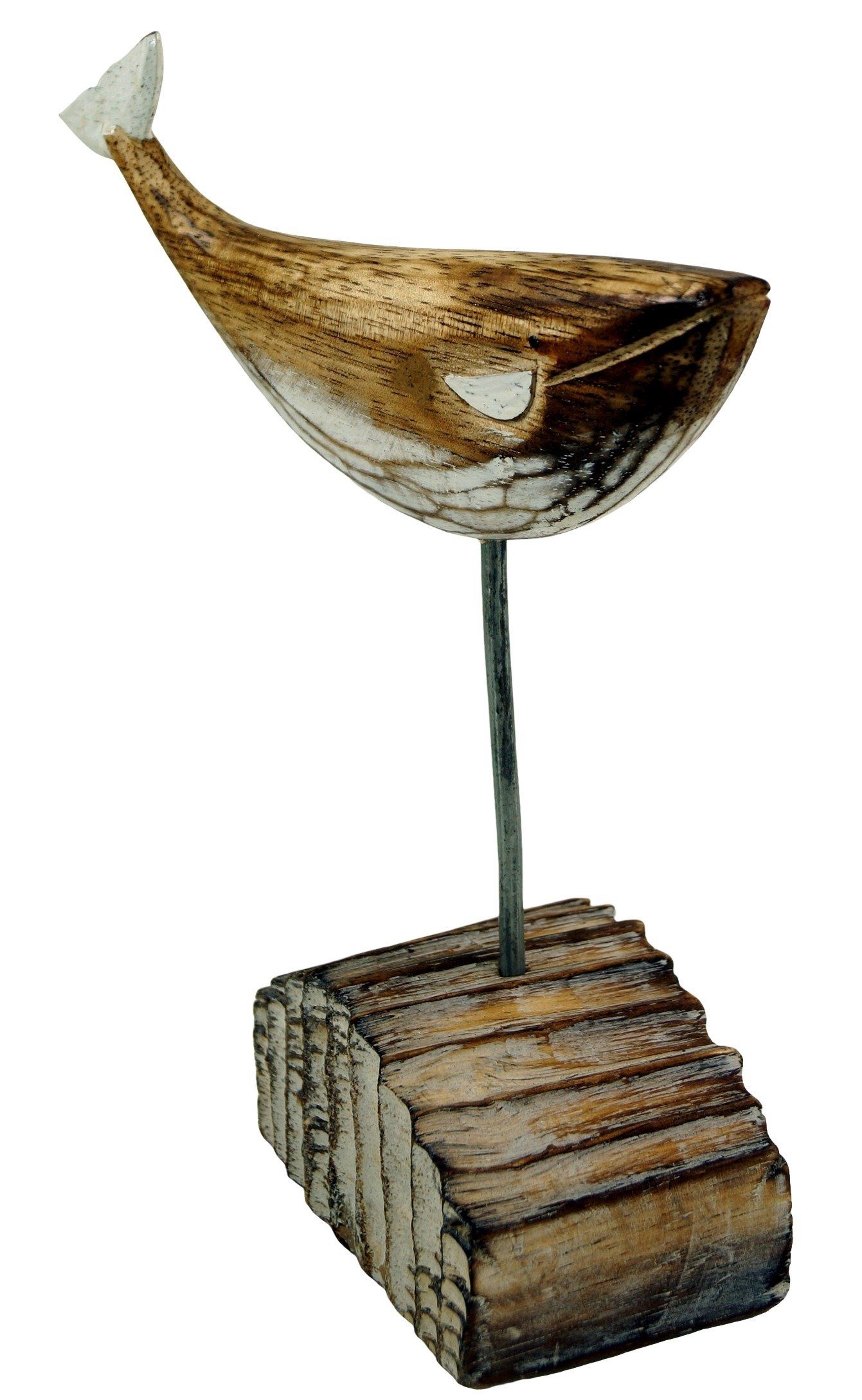 Geschnitzte Moby auf.. Holzfigur Wal, Dick 1, Dekofigur 1 Guru-Shop Modell