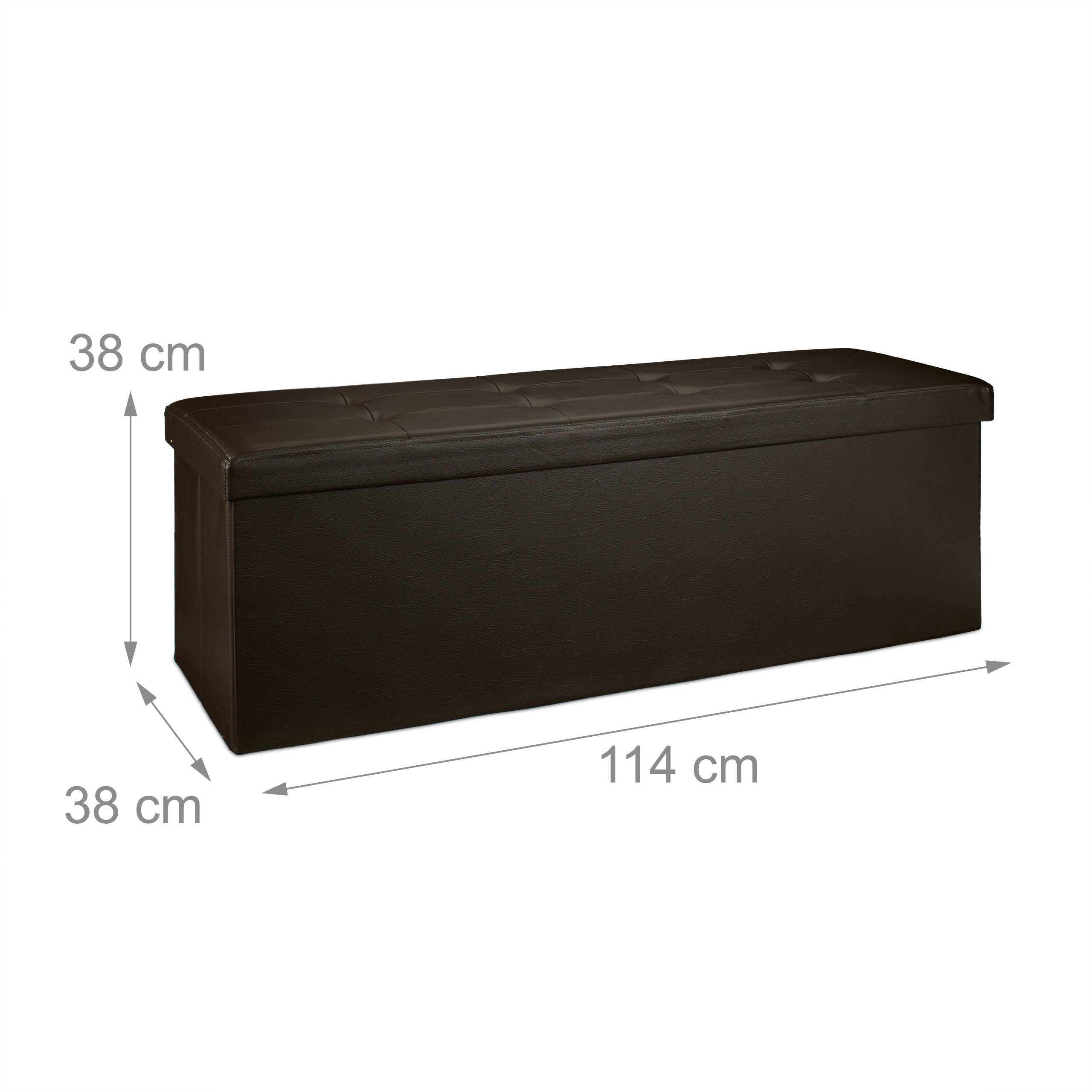 relaxdays Sitzbank Faltbare Sitzbank aus Kunstleder, braun