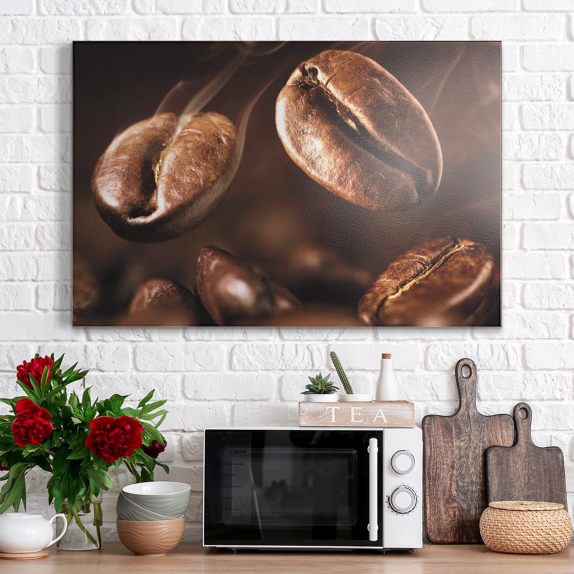 DEQORI Magnettafel 'Duftende Kaffeebohnen', Metall Whiteboard für alle Magnete, Magnetboard magnetisch