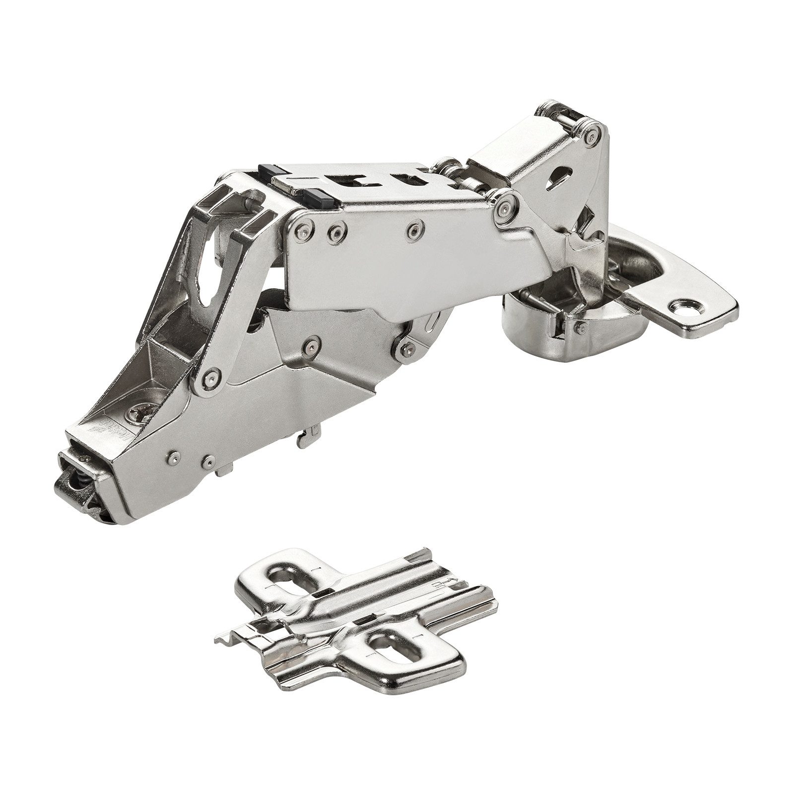 SO-TECH® Türbeschlag Softclose Weitwinkel Scharnier 165° Sensys 8657i (1 St), Mittelanschlag Schnellmontage inkl. Montageplatte Höhe 0 mm