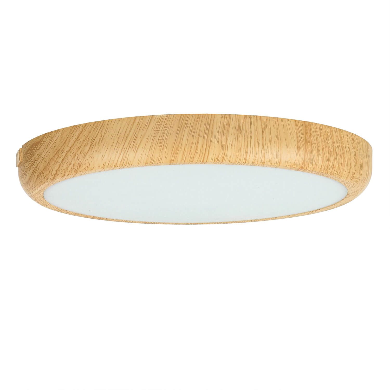 Licht-Erlebnisse Deckenleuchte LARA, LED, Neutralweiß, LED Wohnzimmer Holz (Kiefer) Weiß D: 22,5 cm 4400 K 2070 lm LARA