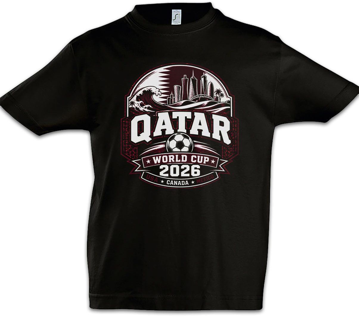 Urban Backwoods Print-Shirt Team Qatar 1 Kinder T-Shirt Katar AlAnnabi Maroon Doha Fußball WM (1-tlg) Soccer Football Turnier 2026