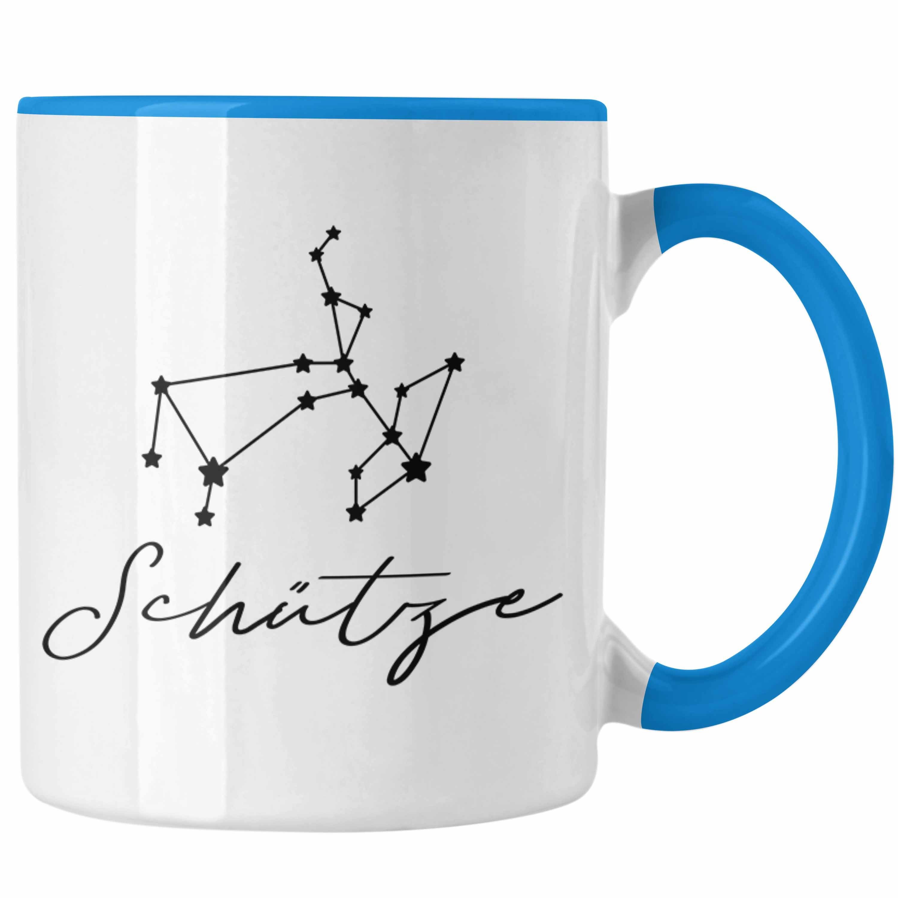 Trendation Blau - Geschenk Horoskop Tierkreiszeichen Sternzeichen Schütze Tasse Tasse Trendation