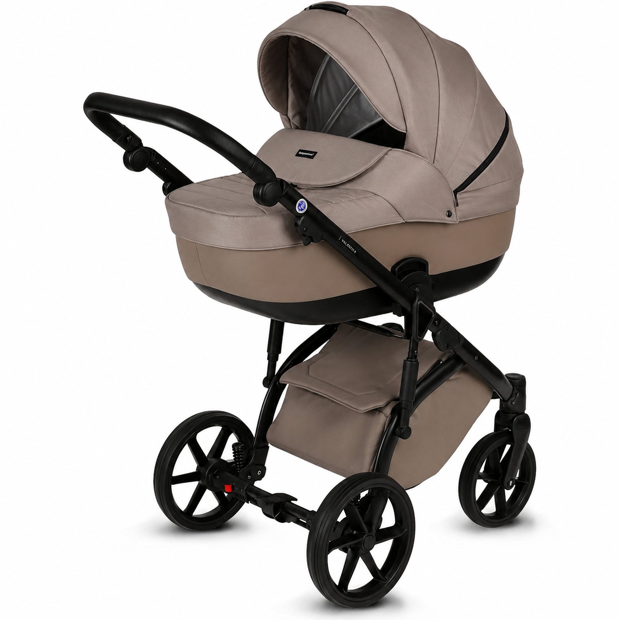 Knirpsenland Kombi-Kinderwagen Valencia 2in1 mit Babywanne & Sportsitz, Wickeltasche, viel Zubehör, (Spar-Set), hohe Sicherheit durch One-Klick System der Kinderwagenaufsätze
