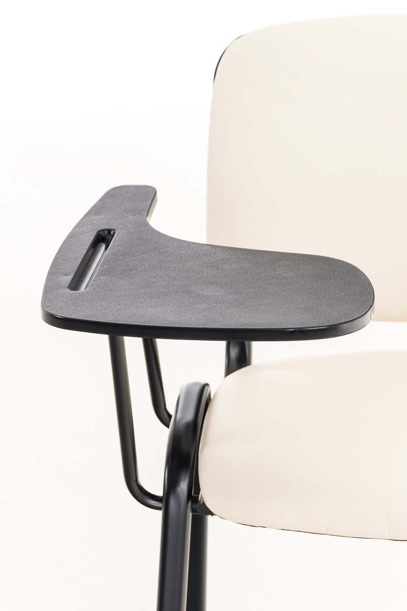 TPFLiving Besucherstuhl Keen mit creme Messestuhl), Polsterung Kunstleder Sitzfläche: - - - Warteraumstuhl hochwertiger Konferenzstuhl schwarz Gestell: - (Besprechungsstuhl Metall