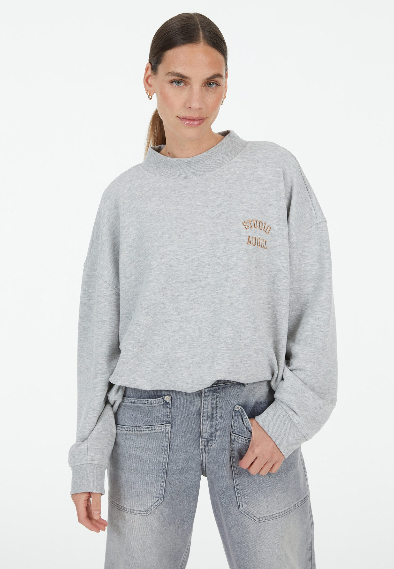 MARC AUREL Sweatshirt mit Stickkerrei